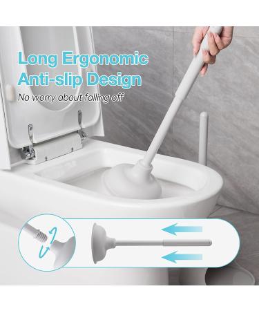 Yocada Toilet Plunger and Brush Set - 2 in 1 Combo for Bathroom Cleaning (Grey) - 1 Set - Buy Online on GoSupps.com