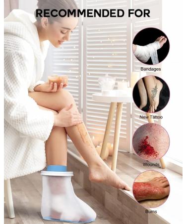Watertight Adult Shower Foot Cast Cover - Non-Slip Bottom, Reusable Protector for Surgery Bandage, Wound Dressing - DNEOUXI - Buy Online on GoSupps.com