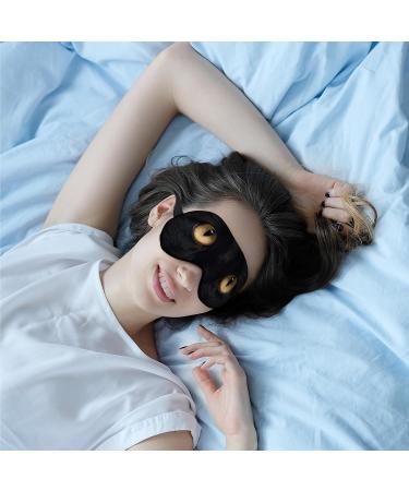 Kdqua Cute Cat Eye Mask | Funny Silk Blackout Sleep Mask for Women Men & Kids | Adjustable & Lightweight Kitty Eye Cover - Buy Online on GoSupps.com