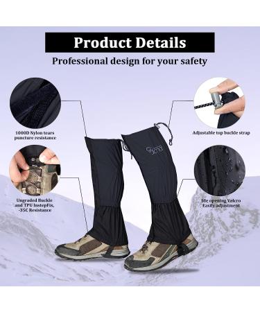 IDAND Waterproof Snow Boot Gaiters for Outdoor Activities - Black X-Large - Buy Online on GoSupps.com