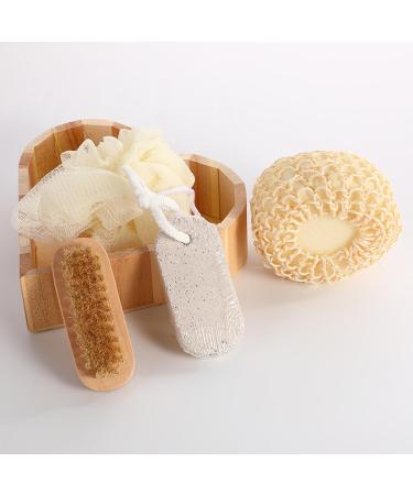 Amagogo 5X Bath Set with Accessories Shower Sponge in Heart Wooden Box Soft Exfoliating Bath Sponge for Skin Exfoliating Women Man - Buy Online on GoSupps.com
