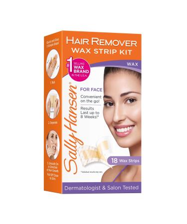 Sally Hansen Hair Remover Wax Strip kit for Face, 18 Wax Strips