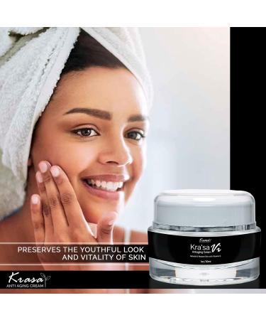 Kra'sa Vi Anti-Aging Cream - Rebuild & Restore Skin with Vitamin C - Nourishing & Hydrating - Collagen Boosting Day & Night Cream for Bright Healthy Looking Appearance - Buy Online on GoSupps.com