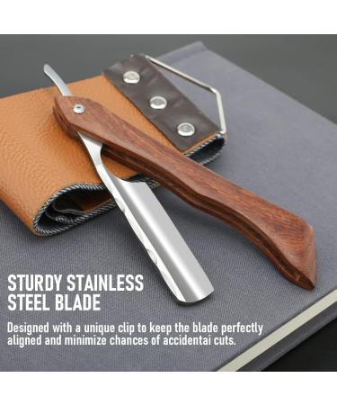 Stainless Steel Cut Throat Razor Kit for Men - Single Edge Shaving Blades Ideal for Barber, Home & Salon Use - Straight Razor Gift Set - Buy Online on GoSupps.com
