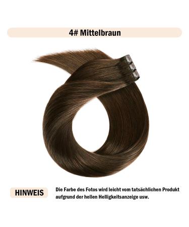 10PCs Clip In Real Hair Extensions 35cm-55cm 120g 100% Remy - Medium Brown (4#) for Smooth Hair Parts - Buy Online on GoSupps.com