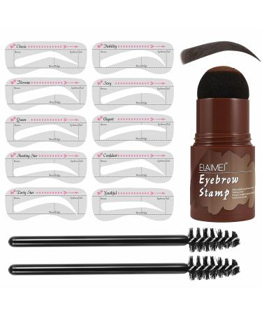 Eyebrow Stamp Shaping Kit - Waterproof Brow Stamp with 10 Reusable Templates for Perfect Eyebrows - Buy Online on GoSupps.com