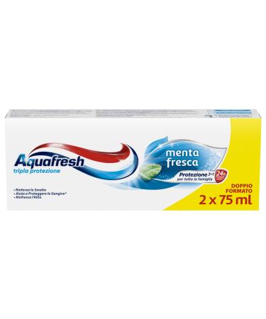 Aquafresh toothpaste triple protection with fresh mint 2 x 75 ml