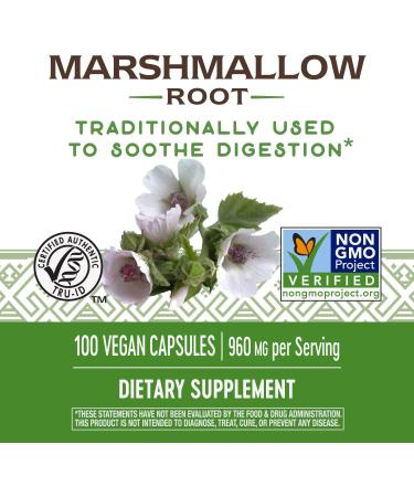 Nature's Way Marshmallow Root 960 mg - 100 Vegan Capsules for Digestive Support - Buy Online on GoSupps.com
