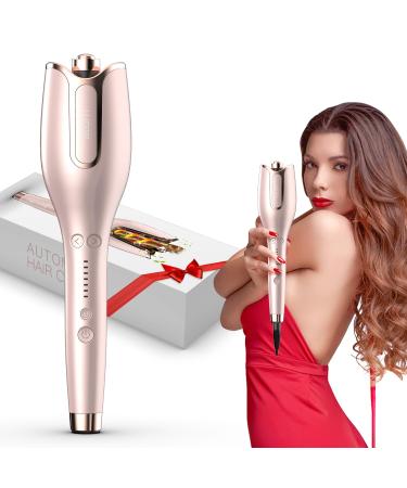 Automatic Hair Curler Curling Iron 1 inch Large Rotating Barrel 4 Temperature Options and 15 Seconds Fast Heating Suitable for 6-25 inch Long Hair (Rose Gold)