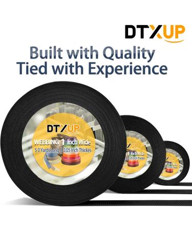 DTXUP Black Polypropylene 1 Inch Webbing Strap - Lawn Chair Replacement, Climbing Straps, DIY Crafting - 10 Yards - Buy Online on GoSupps.com