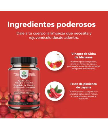 Vinagre de Sidra de Manzana - Suplemento Digestivo y Reductor de Tama o | Para limpieza natural de Hombres y Mujeres - Buy Online on GoSupps.com