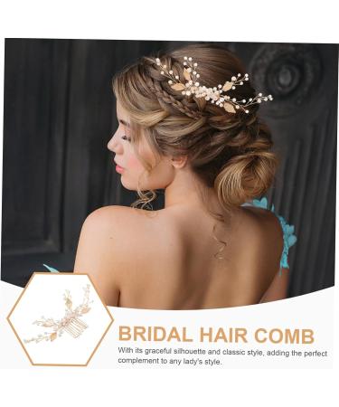 Ipetboom delicate hair comb exquisite hair comb grace Miss hair accessories pearl prom decorate gold hair accessories accessories hair hair comb manual Metal hair wedding decor - Buy Online on GoSupps.com