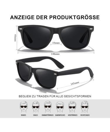 GLAPEAME Polarized Sunglasses for Men & Women - UV400 Retro Vintage Sport Glasses - Ideal for Travel & Camping (Black/Gray) - Buy Online on GoSupps.com