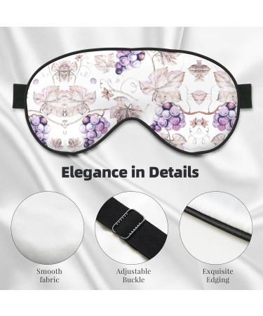 SSIMOO Beautiful Grape Leaves Sleep Mask | Adjustable & Breathable Eye Mask for Comfortable Sleep | Fashionable Black Design - International Shipping Available - Buy Online on GoSupps.com