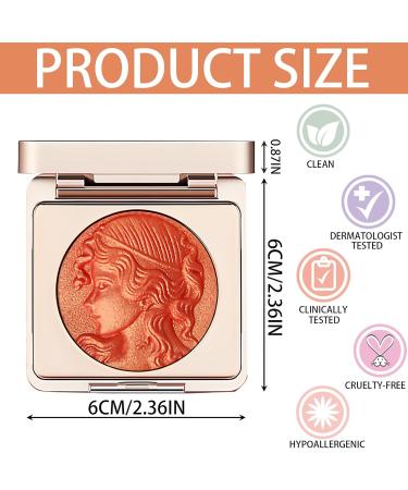  Diyxisk Blush Powder Orange 6 g Embossed Makeup Light Weight Natural Glow Waterproof Long-Lasting (Orange) - Buy Online on GoSupps.com