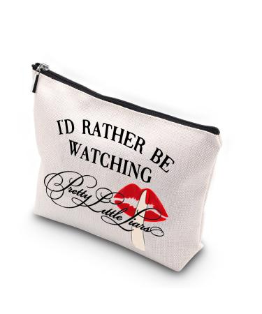 WCGXKO TV Show Inspired Zippered Makeup Bag for Mom Sister Best Friend Wife Aunt (Small) Beige