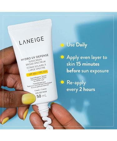 LANEIGE Hydro UV Defense SPF 50+: Lightweight Daily Non-Greasy Sunscreen for UVA & UVB Protection - Buy Online on GoSupps.com