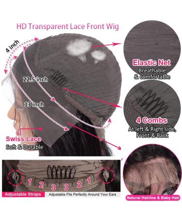 28 Deep Wave HD Lace Frontal Wig - Brazilian Human Hair, Pre Plucked with Baby Hair, Natural Color, 150% Density - Buy Online on GoSupps.com