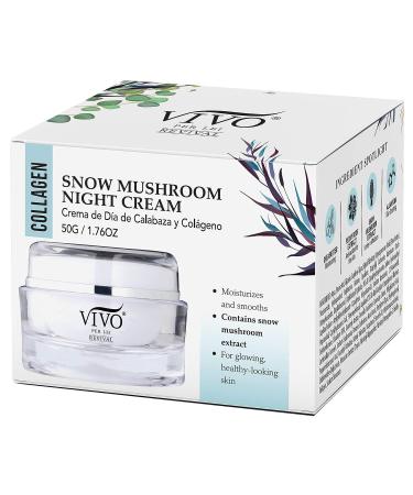 Vivo Per Lei Snow Mushroom & Peony Night Moisturizer 50g - Anti Aging & Anti Wrinkle Cream for Sensitive Skin - Shea Butter & Collagen Infused - Paraben Free - Buy Online on GoSupps.com