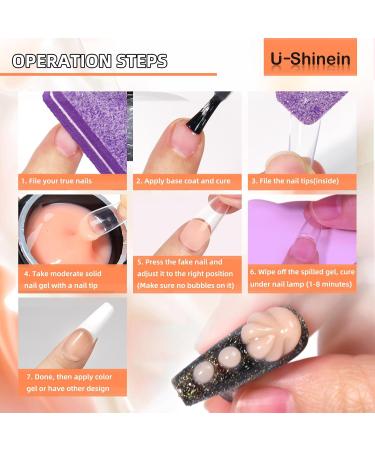 Buy U-shinein 2x15ml Solid Nail Glue Gel for Acrylic Nails | Press-On & Nail Art Adhesive | Apricot & Transparent - International Shipping - Buy Online on GoSupps.com