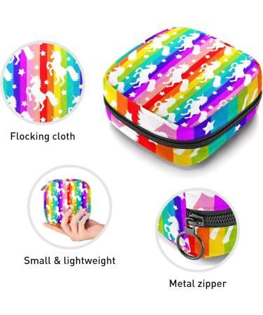 Women's Napkin Storage Bags - Portable Menstrual Pad & Tampon Zipper Bag for Teens & Women | Unicorn & Rainbow Colors - Buy Online on GoSupps.com