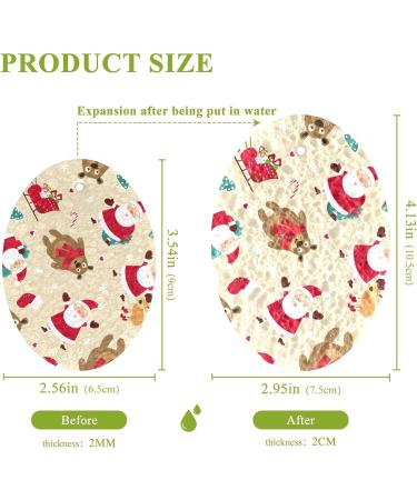 3-Pack Cleaning Kitchen Sponges Oval Santa Claus Bear Kitchen Cellulose Dishwashing Wood Pulp Cotton - Buy Online on GoSupps.com