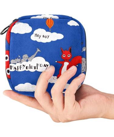 HomeDecorZone Portable Period Kit Bag - Feminine Product Pouch for Girls - Pads and Tampons Organizer with Zipper - Cartoon Animal Design - Multicoloured 08 - Buy Online on GoSupps.com