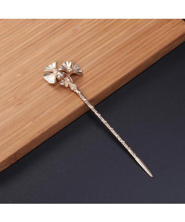 Vintage Hair Sticks Ginkgo Leaf Shaped Chinese Hair Chopstick Retro Hair Fork Traditional Chignon Pin for Kimono Kanzashi Hanfu Hair Accessories Brown - Buy Online on GoSupps.com