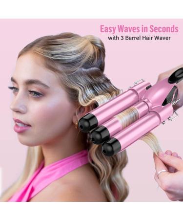 Bestope 5-in-1 Curling Iron Set - Ceramic Wave Iron & Curling Bars with Temperature Control Fast Heating 2 Clips & Gloves - Rose Gold & Pink - Buy Online on GoSupps.com