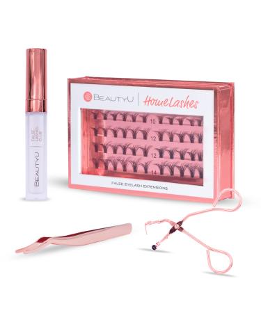 Beautyu Homelashes Starter Set Mascara Look I with artificial eyelashes transparent eyelash glue eyelash tweezers & open eyelash tongs I eyelash extension set with individual eyelash subjects