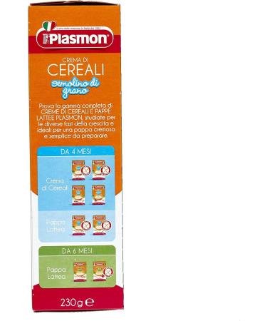  Italian Gourmet E.R. Plasmon Cereal Cream Wheat Semolina 230 g + Italian Gourmet Pulp 400 g - Buy Online on GoSupps.com