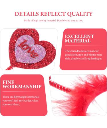 Amosfun 1pc Valentine's Day Headband Valentines Head Bopper Fancy Dress Headband Love Heart Sequin Headband Valentines Love Headpiece Alien Headband Wedding Party Supplies Miss Gritbo - Buy Online on GoSupps.com