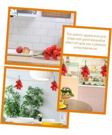 TOPPERFUN 2pcs Simulated Fruit Skewers Foam Fake Fruit Props Ornament Home Decor Models Lychee Fruit Home Supplies Fruit Photography Props Party Decor Tomato Longan Red Plastic - Buy Online on GoSupps.com