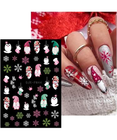 JMEOWIO 10 Sheets Christmas Pink Nail Art Stickers Decals Self-Adhesive Snowflake Winter Holiday Cute Santa Elk Snowman Nail Supplies Nail Art Design Decoration Accessories - Buy Online on GoSupps.com