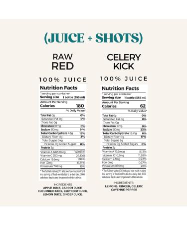 PUR Cold-Pressed Juice CUR Juice Cleanse with Wellness Shots Supports Digestion Immunity & Energy Greens Lemonade Celery Kick & More 12 Bottles & 6 Functional Shots - Buy Online on GoSupps.com
