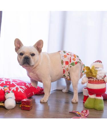 Cutebone Christmas Washable Dog Diapers - Reusable High-Suction Dog Diapers for Bitches | 3 Pack | Size M (41-53cm) - Buy Online on GoSupps.com