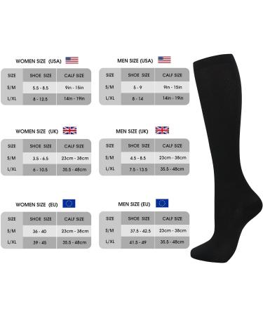 Odtmger Compression Socks(7 Pair for Women & Men Circulation 20-30mmhg Knee High Sock is Best Support for Athletic Running Cycling L-XL Black - Buy Online on GoSupps.com