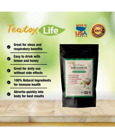 Elderberry Flower Tea for Respiratory Health - Herbal Lung & Immune Support | Dried Sambucus Flower for Cold Season Comfort - 60g - Buy Online on GoSupps.com