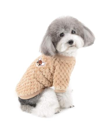 Zweitea dog sweater for small dogs fleece warm soft puppy sweater winter jackets winter jackets dog clothing pet chihuahua cats clothing brown xl xl (1 Pack) brown