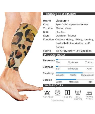 Leopard Print Calf Compression Sleeves - Muscle Pain Relief for Men, Women, and Youth - Shin Splint Support - 1 Pair - Buy Online on GoSupps.com