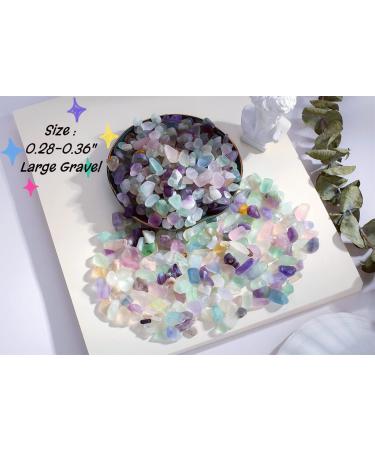 Fluorite Polished Gravel Aquarium Tumbled Stones 0.55lbs - Multi-colored Crystal Quartz Pieces for Succulent Plants and Home Decoration - Buy Online on GoSupps.com