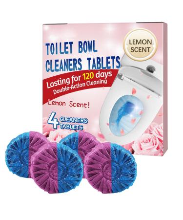 YOXIER Toilet Cleaning Tablets Bowl Deodorizers 4pcs Automatic Cleaner Fast Acting Quick Dissolving Long-Lasting Bathroom Tank 4pcs