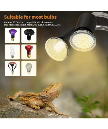Shop LEDBOCLI TILD Heating Light Bulbs 3.5W 25W 50W for Aquariums & Reptiles - E27 Clip Lamps with UVB for Lizards Turtles & Snake Habitats - Buy Online on GoSupps.com