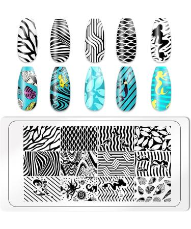 KAAGEE 5Pcs Geometry Nail Stamping Plates Set with Stamper and Scraper - Nail Art Design Template for Unique Nail Designs - Buy Online on GoSupps.com