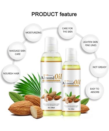 Sweet Almond Oil 100ml - Nourishing & Moisturizing Herbal Extract for Hair Skin & DIY Beauty - Buy Online on GoSupps.com
