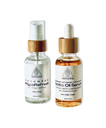 Real Fruit Body Facial Hydration Duo - 100% Pure & Natural Cold-Pressed Leaping Bunny Certified Cruelty-Free Organic and Vegan - 2 Fl Ounces | 60 ml