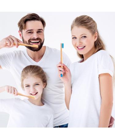 Bamboo Toothbrushes for Adults - 10 Pack Hard Bristles Organic Wooden Family Set - Eco-Friendly Multicolor - Buy Online on GoSupps.com