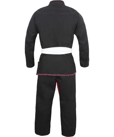 Men's Brazilian Jiu Jitsu Gi - Light Preshrunk Grappling Uniform with White Belt - Black A1L - Buy Online on GoSupps.com