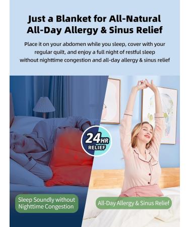 Nasal Allergy Relief Blanket - Natural Drug-Free Comfort for Adults & Kids | 47.24x15.35 Inch Pink Effective for Daytime Allergies & Nighttime Congestion - Buy Online on GoSupps.com