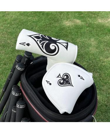 Poker Ace Leather Golf Putter Cover with Magnetic Closure - Fits Scotty Cameron, Odyssey, Ping Putters - Mallet Style Headcover - Buy Online on GoSupps.com
